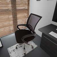 Chaise de bureau ergonomique pivotante moderne en maille, réglable, avec assise souple en acier inoxydable, silencieuse, noire 1-3