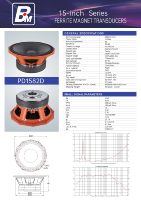 Speaker Woofer Ferrite 15 Inch PD1582D 2000W 8Ohm Audio Profesional Driver Subwoofer 15inch untuk Sistem Suara Panggung