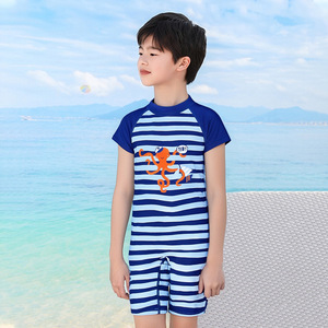 Traje de baño de una pieza para niños, traje de baño de secado rápido con dibujos de pulpo a rayas, ropa de playa de verano para niños de 2 a 7 años - Product Image 2