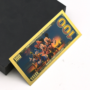 Banconota Moderna in Lamina d'Oro a Tema Topolino e Amici - Carta da Collezione Bifacciale da $<span class=keywords><strong>100</strong></span> per Regali di Natale e Compleanno - Product Image 5