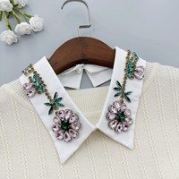 Collier factice en PVC de luxe de haute qualité, broderie technique, accessoire vestimentaire détachable