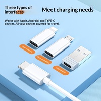 Boîte de rangement pour câble de données Type-C à charge rapide 60W et kit de voyage multifonction avec adaptateur de charge