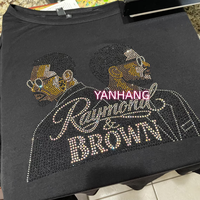 Motif personnalisé R&B Tour Raymond Chris Brown en strass, transfert thermocollant pour vêtements, décalcomanie thermocollante