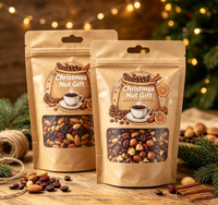 Sacs cadeaux en plastique recyclable de qualité alimentaire avec fermeture éclair et poignées pour les fêtes de Noël, idéaux pour les cadeaux et le stockage en vrac de collations