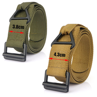 Vente en gros de ceinture d'entraînement tactique en nylon pour hommes de 43mm avec anneau en D triangulaire ceinture de gréement ceinture de toile tactique