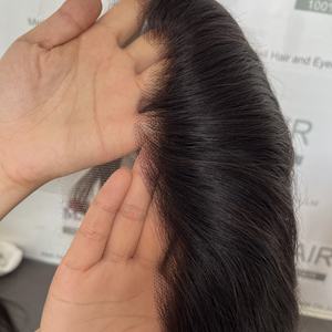 Peluca frontal de encaje transparente 13x4 de cabello humano brasileño al por mayor para mujeres afroamericanas, rizada o lisa, con encaje frontal suizo 13*4 - Product Image 5