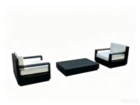 Ensemble de mobilier de salon extérieur commercial en aluminium, chaises de patio et table basse pour hôtel, complexe hôtelier, bord de piscine et hôtellerie