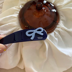 Pince à cheveux rétro en acétate imprimé léopard, grande pince BB pour cheveux fins, pour fille - Product Image 5