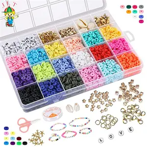 4800 Pcs 6mm Multi Colors Flat Round Polymer Clay Spacer Beads Flat Ceramic Beads Clay Beads Jewelry Making