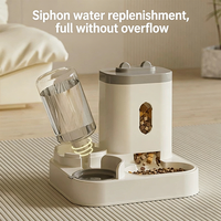 Distributeur d'eau et de nourriture 2-en-1 pour chat et chien, fontaine à eau automatique pour animaux de compagnie avec réservoir de stockage de nourriture, bol d'alimentation pour animaux de compagnie
