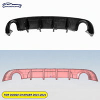 Diffuseur arrière en PP pour Dodge Charger Base SXT 2015-2023, embout d'échappement rond, garniture extérieure