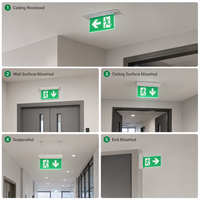 Letrero de Salida LED con Certificación CE, Luz de Emergencia de Seguridad contra Incendios con Batería de Litio Recargable