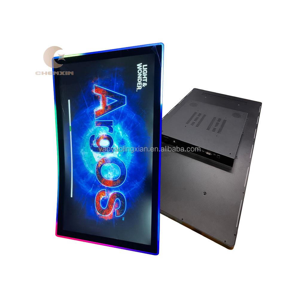 43 Inch J Shape Twinstar Gaming Machine Monitor Glass Arylic LED Lighting Frame Capacitive Touch Panel Curve Lcd Display · image 2
