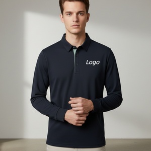 Camisa Polo de Manga Larga para Hombre de Alta Calidad, Estilo Casual de Negocios, con Cuello, TKAN979D, Transpirable, de Algodón Suave, Corte Ajustado, Precio Bajo - Product Image 1