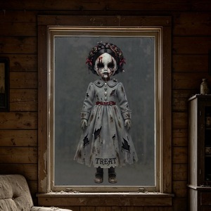 Nuevo Adhesivo Estático para Vidrio de Halloween 2026 con Diseño de Muñeca Espeluznante - Decoración para Ventanas y Puertas que Crea un Ambiente de Terror para Fiestas y Escaparates - Product Image 3