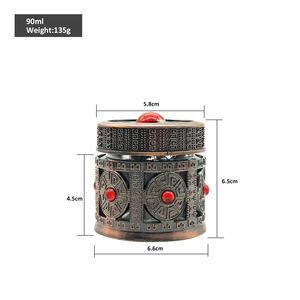 Frasco de Metal de aleación para cosméticos, frasco de vidrio con gemas, de bronce, 25ml, 50ml, 100ml - Product Image 5