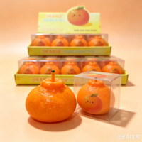 Jouet de simulation d'orange à presser, doux et moelleux, design réaliste en forme de fruit, jouet anti-stress et de décompression pour enfants