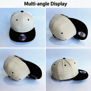 Двухцветная кепка-снепбэк с прямым козырьком оптом, белая и черная, унисекс, регулируемая, для уличной моды - Product Image 2