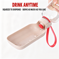 Bouteille d'eau pliable 2-en-1 LOVEPET pour animaux de compagnie – Mignonne, élégante et luxueuse – Distributeur portable pour chiens et chats – Outil de boisson en plastique pour l'extérieur