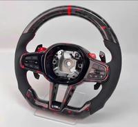 Volant en fibre de carbone forgée avec lumières LED et palettes de changement de vitesse pour X1-X6, séries 1-7 - Design sportif personnalisable