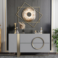 Table console moderne en acier inoxydable de haute qualité pour salon, salle à manger, entrée d'hôtel, armoire latérale, buffet de cuisine à grande capacité