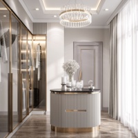Nouveau design moderne Chambre à coucher Armoire avec miroir de penderie ouverte avec coiffeuse