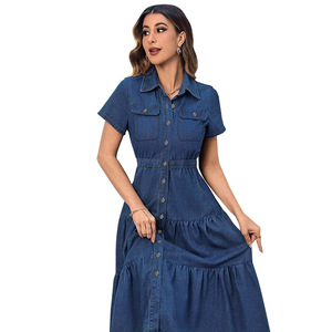 <span class=keywords><strong>Abbigliamento</strong></span> donna <span class=keywords><strong>taglie</strong></span> <span class=keywords><strong>forti</strong></span> <span class=keywords><strong>abbigliamento</strong></span> donna con bottoni revers tasche lunghe maniche corte e abito lungo - Product Image 5
