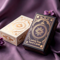 Boîte de rangement pour jeu de tarot au design personnalisé OEM avec estampage à chaud doré et guide d'oracle (matériau papier) pour cadeaux