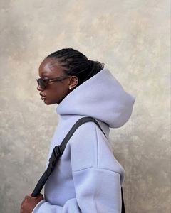 Yingling 500GSM 600GSM Hombres de gran tamaño Grueso Peso pesado Algodón Recortado Boxy Sudadera con capucha en blanco - Product Image 1