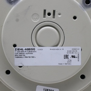 Ventilador Centrífugo de Refrigeración ZIEHL-ABEGG RH40M-4EK 4I 1R 133829 230V 0.68KW 3.2A 1460RPM AHU HVAC - Product Image 6