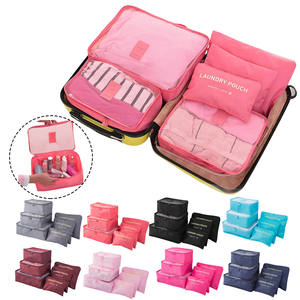 Sacs de rangement pliables de voyage, sacs de rangement, ensemble d'emballage de <span class=keywords><strong>valise</strong></span>, étuis de rangement, organisateur de bagages Portable, pochette de rangement pour vêtements 6 pièces - Product Image 1
