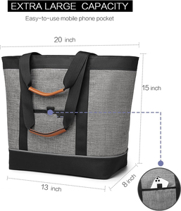 Glacière de pique-nique de grande capacité, design spacieux avec poche pratique pour téléphone portable, idéale pour les repas en plein air - Product Image 4