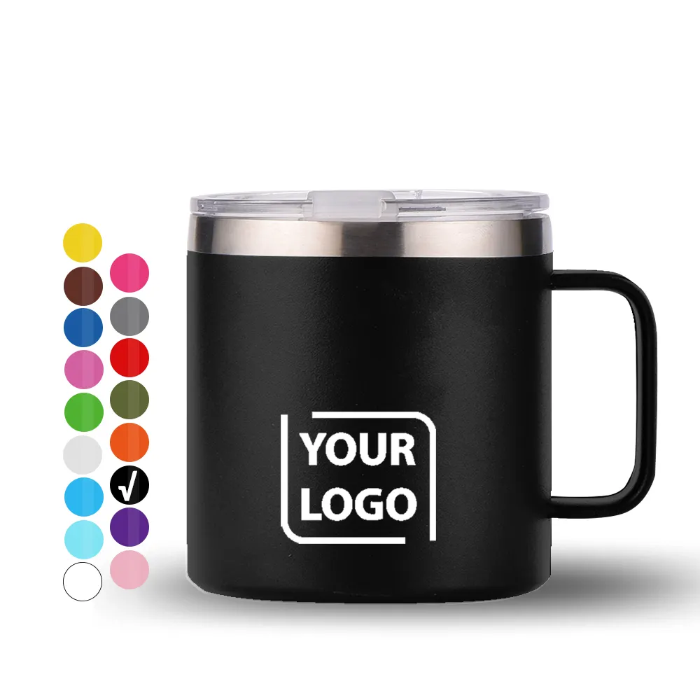 Cheap Promotional Customizable Color 14oz Metal Coffee Cup Large Outdoor Fashion Reusable Designer Thermo Coffee Cup For Men
