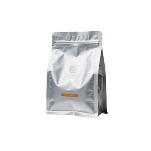 Pochette de sacs d'emballage de café à fond plat en plastique de feuille d'aluminium noir de marque privée avec valve et fermeture éclair - Product Image 1