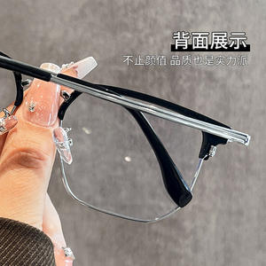 Gafas con Filtro de Luz Azul, Montura Cuadrada de Media Montura, Modelo 8806 de Mirror One Factory, Unisex, Montura Óptica Danyang - Product Image 3