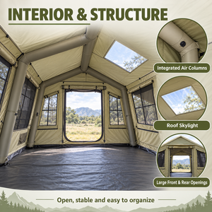 <span class=keywords><strong>Tenda</strong></span> Familiare Grande <span class=keywords><strong>per</strong></span> <span class=keywords><strong>Campeggio</strong></span> di Gruppo, Amici, Cortile, 300x500x220cm, Una Stanza e Area Giorno, <span class=keywords><strong>Veranda</strong></span> Laterale, Commercio all'Ingrosso ODM - Product Image 4
