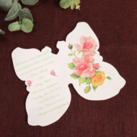 Cartes d'invitation de mariage personnalisées élégantes en forme de papillon blanc, cartes de menu en acrylique blanc pour mariage