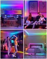 Lampu Strip LED COB RGBIC Pintar Sinkronisasi Musik Kontrol Aplikasi Efek Warna Impian yang Dapat Diatur untuk Ruang Gaming