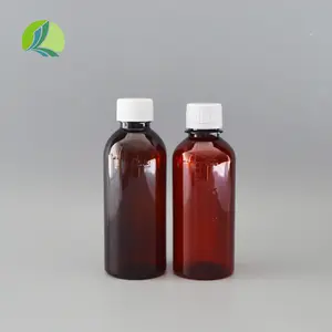 Botol Sirup 200Ml Botol Obat Plastik Coklat Semi Berpori PET dengan Botol Obat Lulus