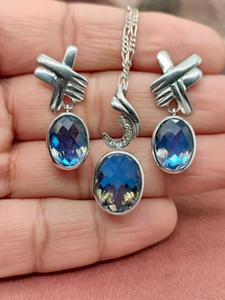Exclusive Natural <b>Crystal</b> Jewelry Collection Showcasing <b>Real</b> Quartz Gemstone Pendant with Matching Earrings 925 Sterling Silver - Product Image 4