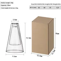 Bouteille d'aromathérapie en verre borosilicate transparent à double couche, sans plomb, minimaliste, en forme de triangle, pour la maison, diffuseur de roseaux