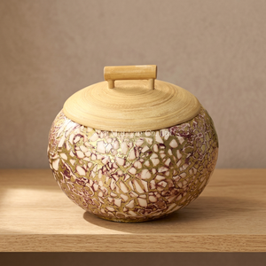 Handmade Bohemian Lacquer Multifunction <b>Storage</b> <b>Jar</b> Decorative Container <b>for</b> Table <b>Kitchen</b> Bathroom Home (Vietnam) - Product Image 3