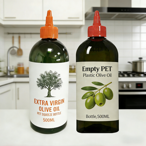 Botella Dispensadora de Aceite de Oliva Premium <span class=keywords><strong>Negra</strong></span> y Verde de 750 ml, 500 ml, Botella Italiana para Exprimir Salsa de Aceite de Oliva de 200 ml, 100 ml, Envase - Product Image 2