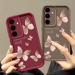 Funda blanda de mariposa dorada para <span class=keywords><strong>Galaxy</strong></span> A55 A17 A54 A15 A56 A16 A35 A25 5G S25 S24 S23 <span class=keywords><strong>S22</strong></span> Ultra <span class=keywords><strong>Plus</strong></span> S23 FE - Product Image 3
