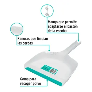 Klintek 12-Unit Plastic Dustpan Set with Long <b>Magic</b> Broom Stick, PET and PP Broom Head, Ideal for Home Floor Cleaning, <b>Model</b> REC - Product Image 3