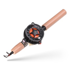 Mini <span class=keywords><strong>canne</strong></span> à pêche sous vide <span class=keywords><strong>avec</strong></span> moulinet en métal, accessoire élastique en carbone <span class=keywords><strong>avec</strong></span> poignée antidérapant de couleur bois, adapté à la pratique d'hiver, nouveauté, - Product Image 6