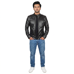 Easy Wash Durable Stuff <b>Men</b> <b>Leather</b> <b>Jacket</b> Breathable Fully Customized Anti Wrinkle Casual Wear <b>Leather</b> <b>jacket</b> for <b>men</b> - Product Image 1