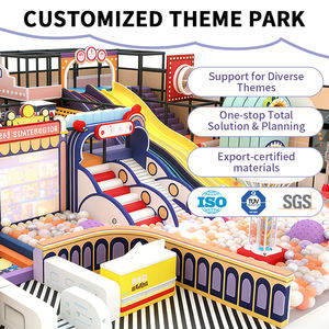 Parque Infantil Indoor Temático de Carnaval Retrô com Piscina de Bolinhas, Escorregador e Carrossel para Centro de Entretenimento Infantil - Product Image 5