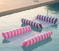 Matelas Gonflable Flottant avec Dossier 120*70cm, Transat Gonflable pour Piscine, Hamac Aquatique, Lit d'Eau en PVC, Capacité 100kg
