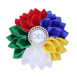 Thời Trang Masonic Chương Thứ tự của Đông Sao Biểu Tượng Corsage Pin Chất Lượng Handmade Oes Ribbon Hoa Trâm - Product Image 3